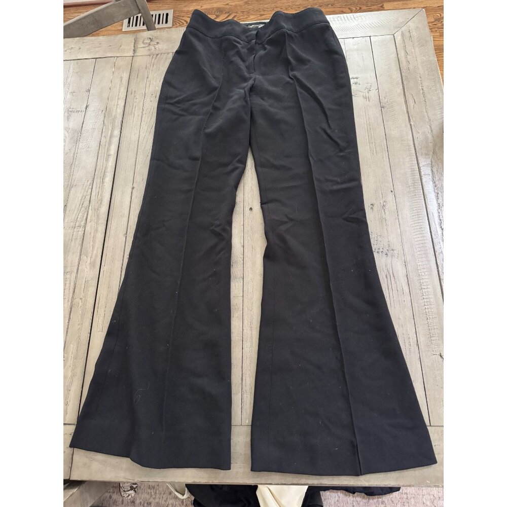 GIANNI VERSACE Vintage Laine Wool Black Flare Trouser Pants Size 44 Y2K